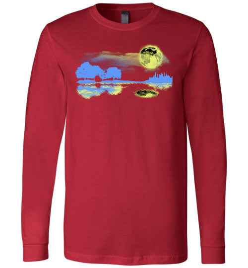 Guitar Sunset Canvas Long Sleeve