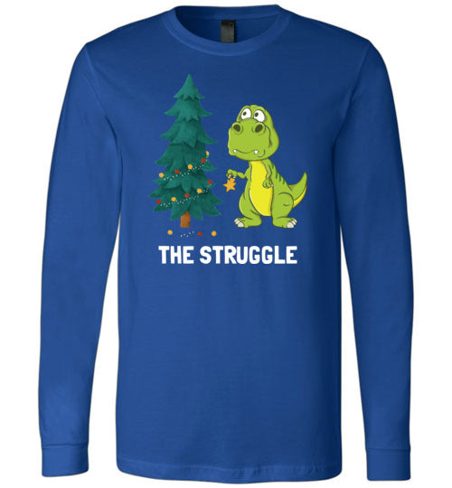 Dinosaur T-Rex Christmas Struggle Long Sleeve