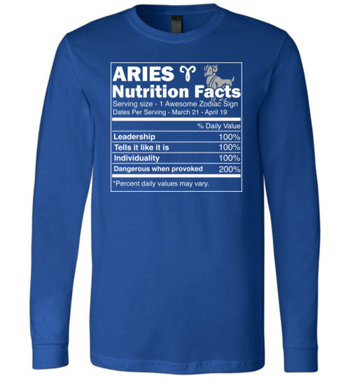 Aries Nutrition Facts Long Sleeve