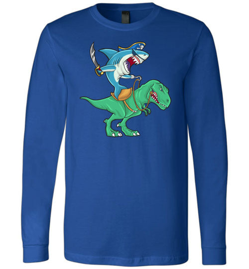 Pirate Shark Riding Dinosaur Long Sleeve