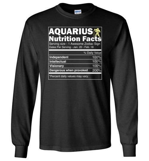 Zodiac Aquarius Nutrition Facts Long Sleeve