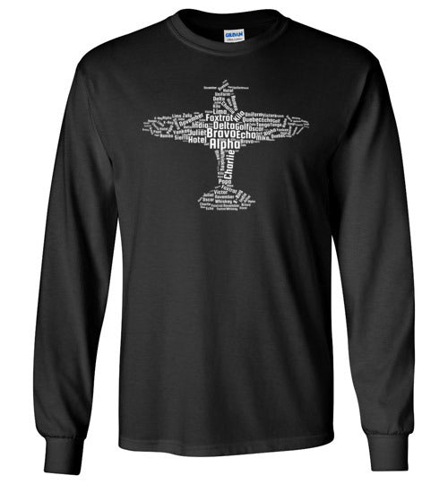 Aviation Alphabet Flying Pilot Long Sleeve