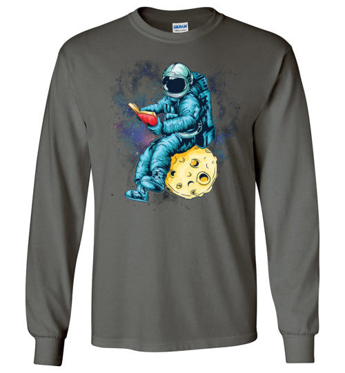 Astronaut Reading Space Long Sleeve