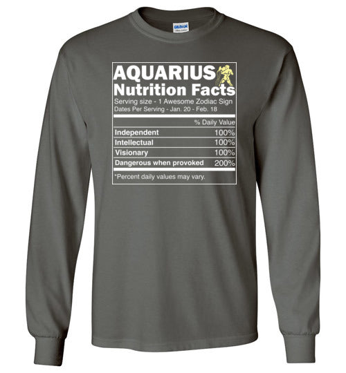 Zodiac Aquarius Nutrition Facts Long Sleeve