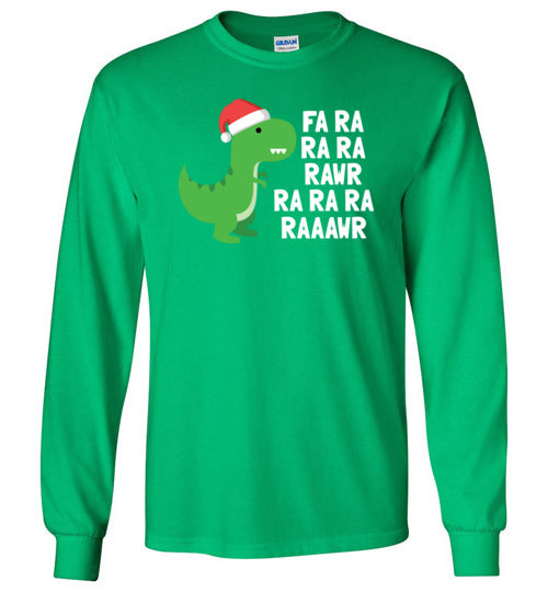 Dinosaur Christmas Fa Ra Ra Rawr Long Sleeve