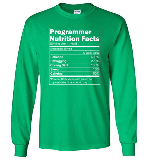Programmer Nutrition Facts Long Sleeve