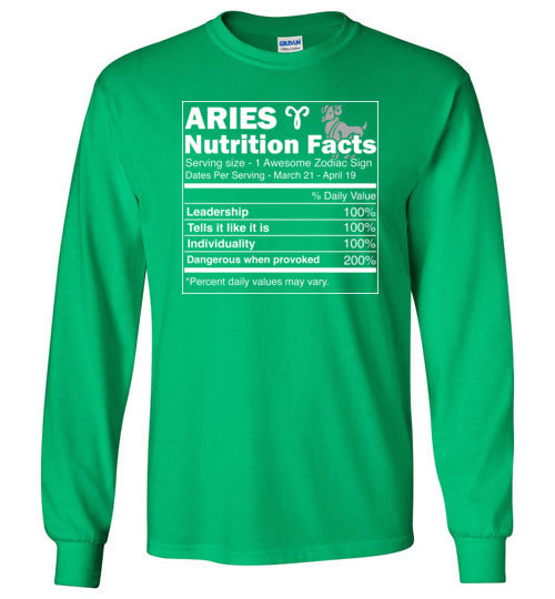 Aries Nutrition Facts Long Sleeve