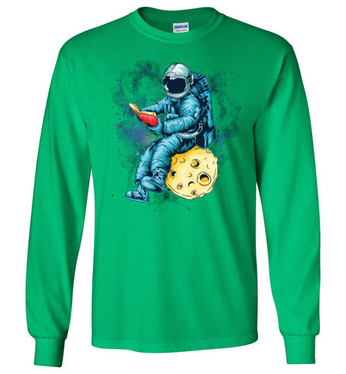 Astronaut Reading Space Long Sleeve
