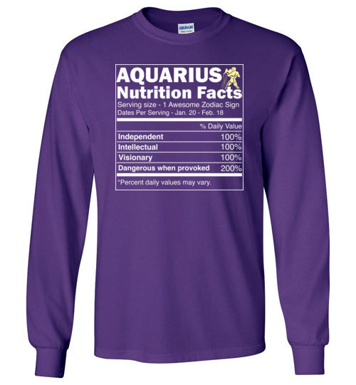 Zodiac Aquarius Nutrition Facts Long Sleeve