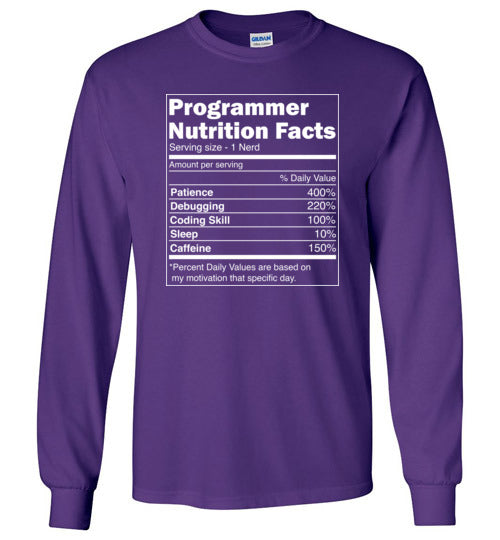 Programmer Nutrition Facts Long Sleeve