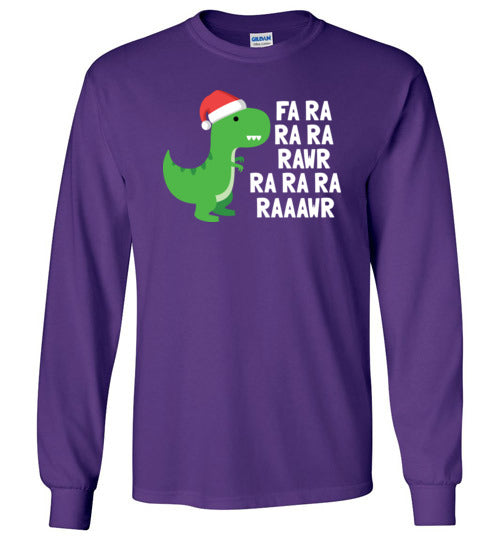 Dinosaur Christmas Fa Ra Ra Rawr Long Sleeve