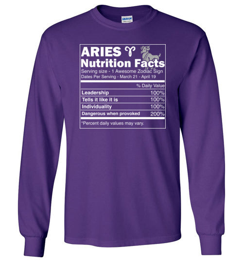 Aries Nutrition Facts Long Sleeve