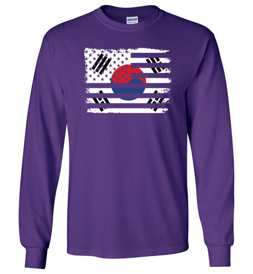South Korean American Flag Long Sleeve