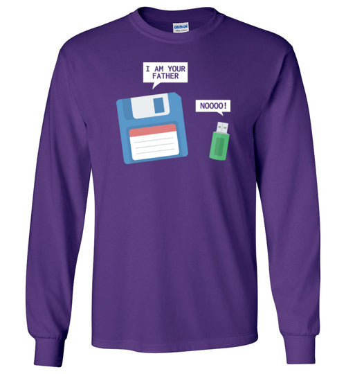 USB Floppy Disk Father Son Long Sleeve