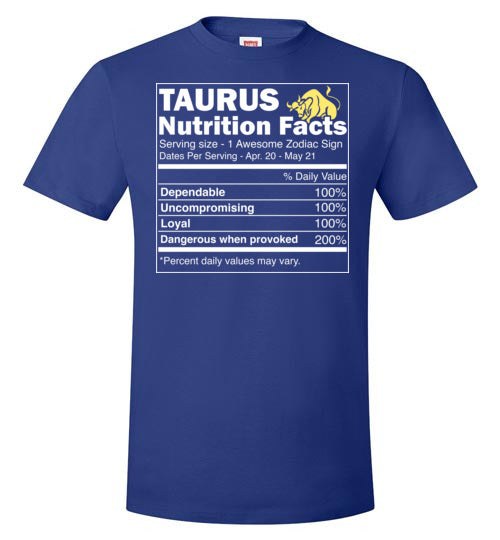 Zodiac Taurus Nutrition Facts