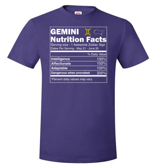 Zodiac Gemini Nutrition Facts