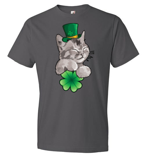 Cat Leprechaun Holding Clover