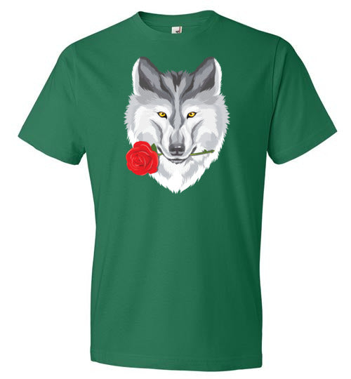 Wolf With Rose T-Shirt