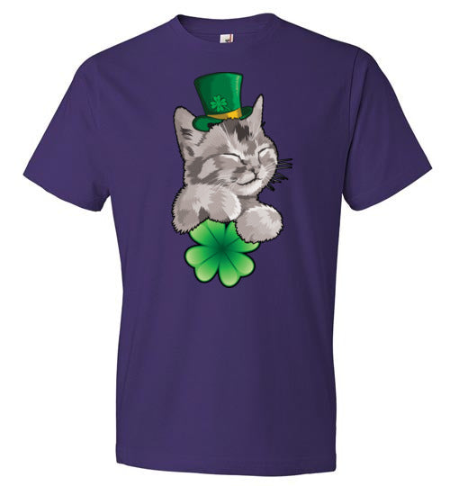 Cat Leprechaun Holding Clover