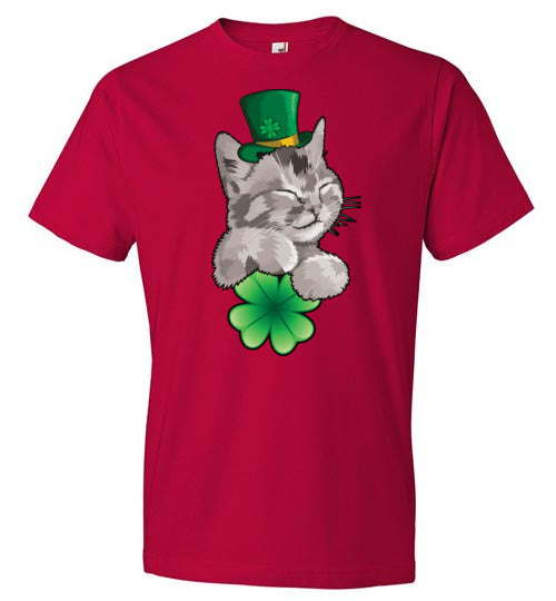 Cat Leprechaun Holding Clover