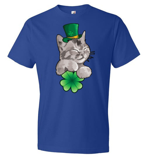 Cat Leprechaun Holding Clover