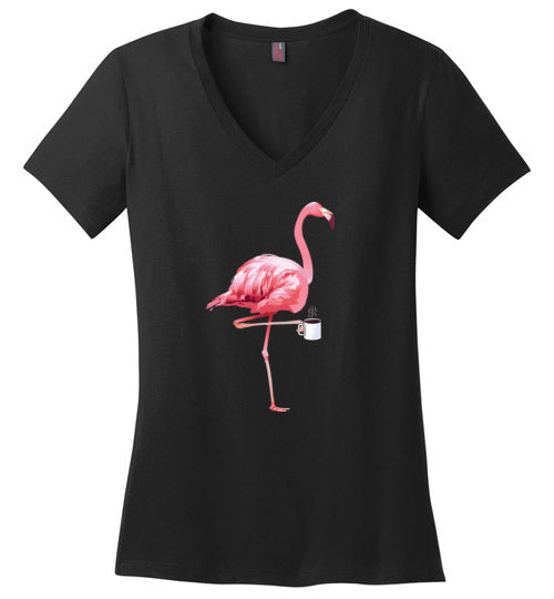 Flamingo Coffee V-Neck