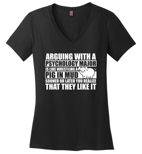 Psychology Major Pig In Mud V-Neck
