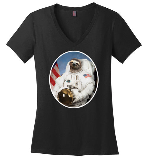 Sloth Astronaut V-Neck