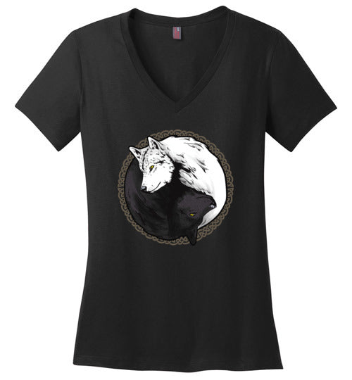 Wolf Yin Yang V-Neck