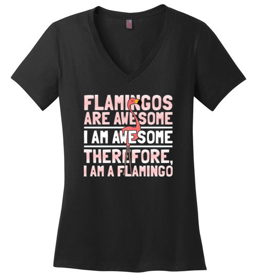 Flamingos Are Awesome V-Neck