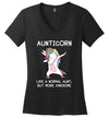 Aunticorn Unicorn Aunt V-Neck