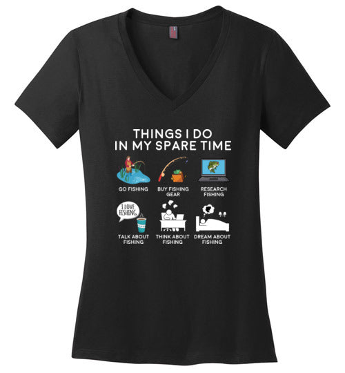 Things I Do In My Spare Time Fishing V-Neck