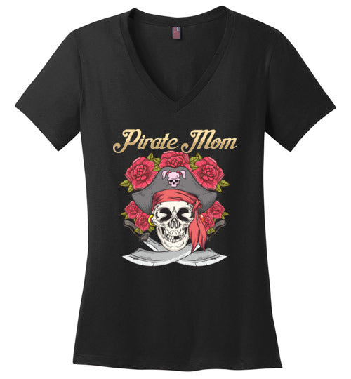 Pirate Mom Fancy V-Neck