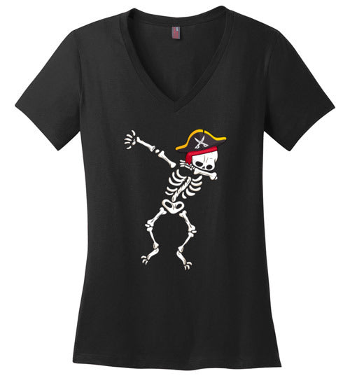 Pirate Dabbing Skeleton V-Neck