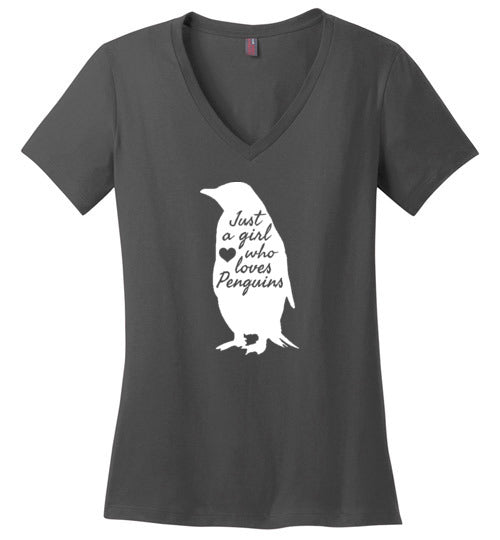 Just A Girl Who Loves Penguins V-Neck