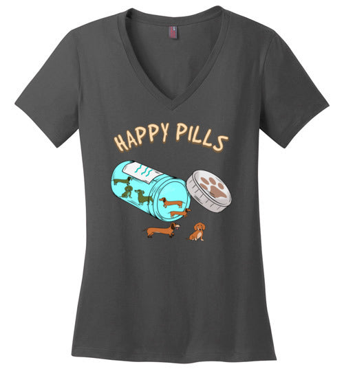 Happy Pills Dachshund V-Neck