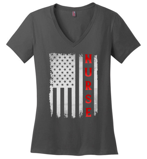 Nurse American Flag V-Neck
