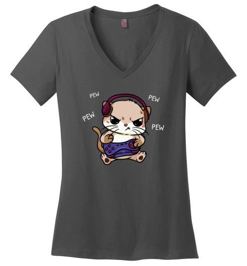 Gaming Kitty Cat V-Neck