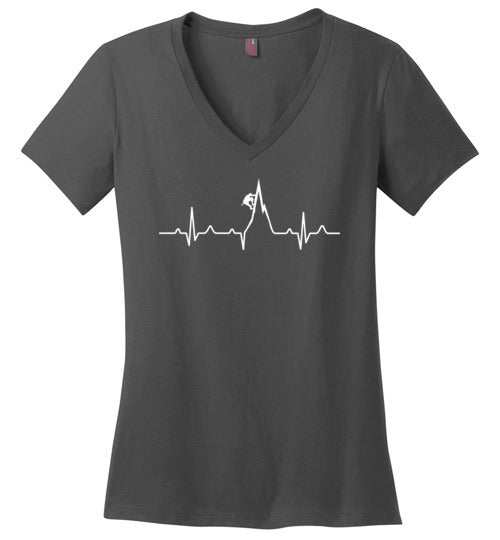 Mountain Climbing Heartbeat V-Neck