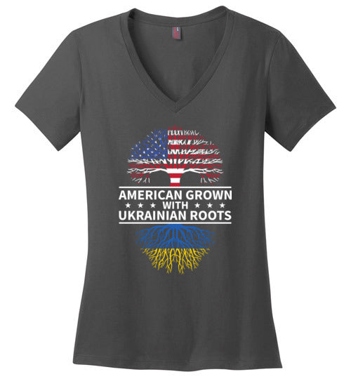 American Grown With Ukrainian Roots V-Neck