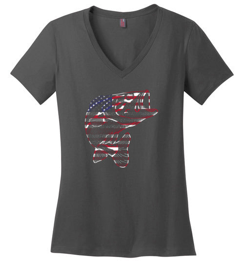 Bass Flag Fishing V-Neck
