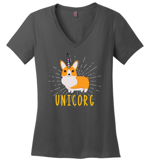 Unicorn Corgi Unicorg V-Neck