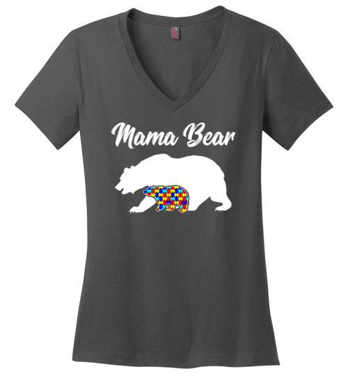 Autism Mama Bear V-Neck
