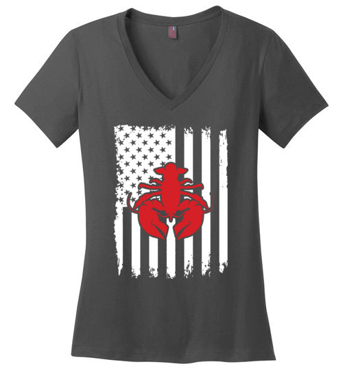 Crawfish American Flag V-Neck