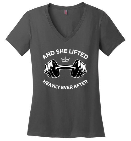 She Lifted Heavily Ever After V-Neck