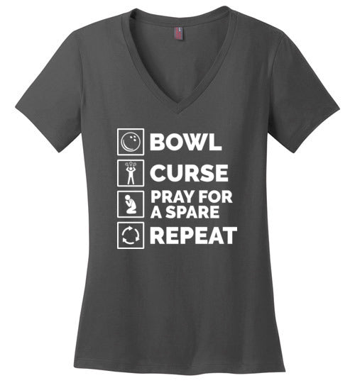 Bowl Curse Pray For A Spare V-Neck