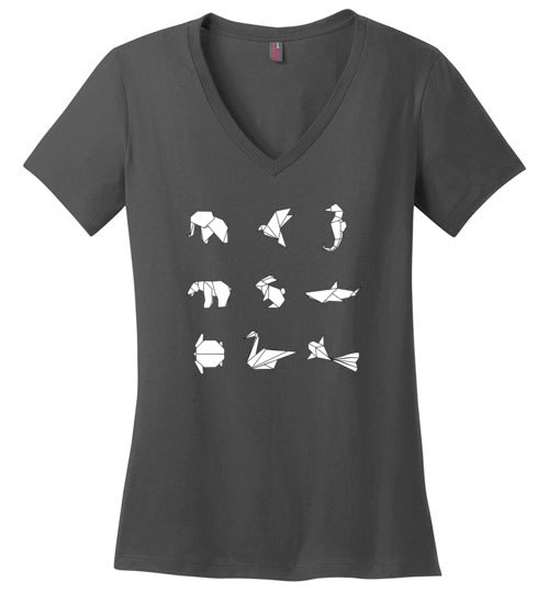 Origami Animals V-Neck