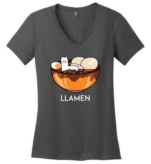 Llamen Llama Ramen V-Neck