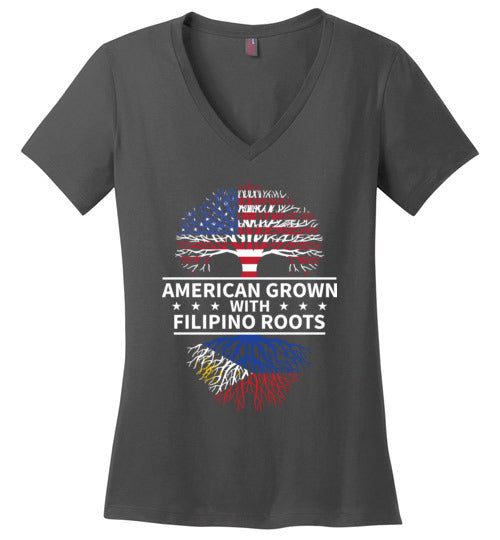 American Grown With Filipino Roots V-Neck