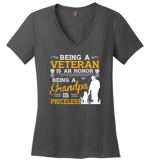 Veteran Grandpa Priceless V-Neck